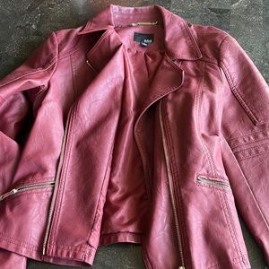 Red leather jacket